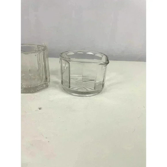 VTG 3 Pc Clear Glass Cup Small Pitcher Jar with Lid Avon Crystal - Picture 11 of 16